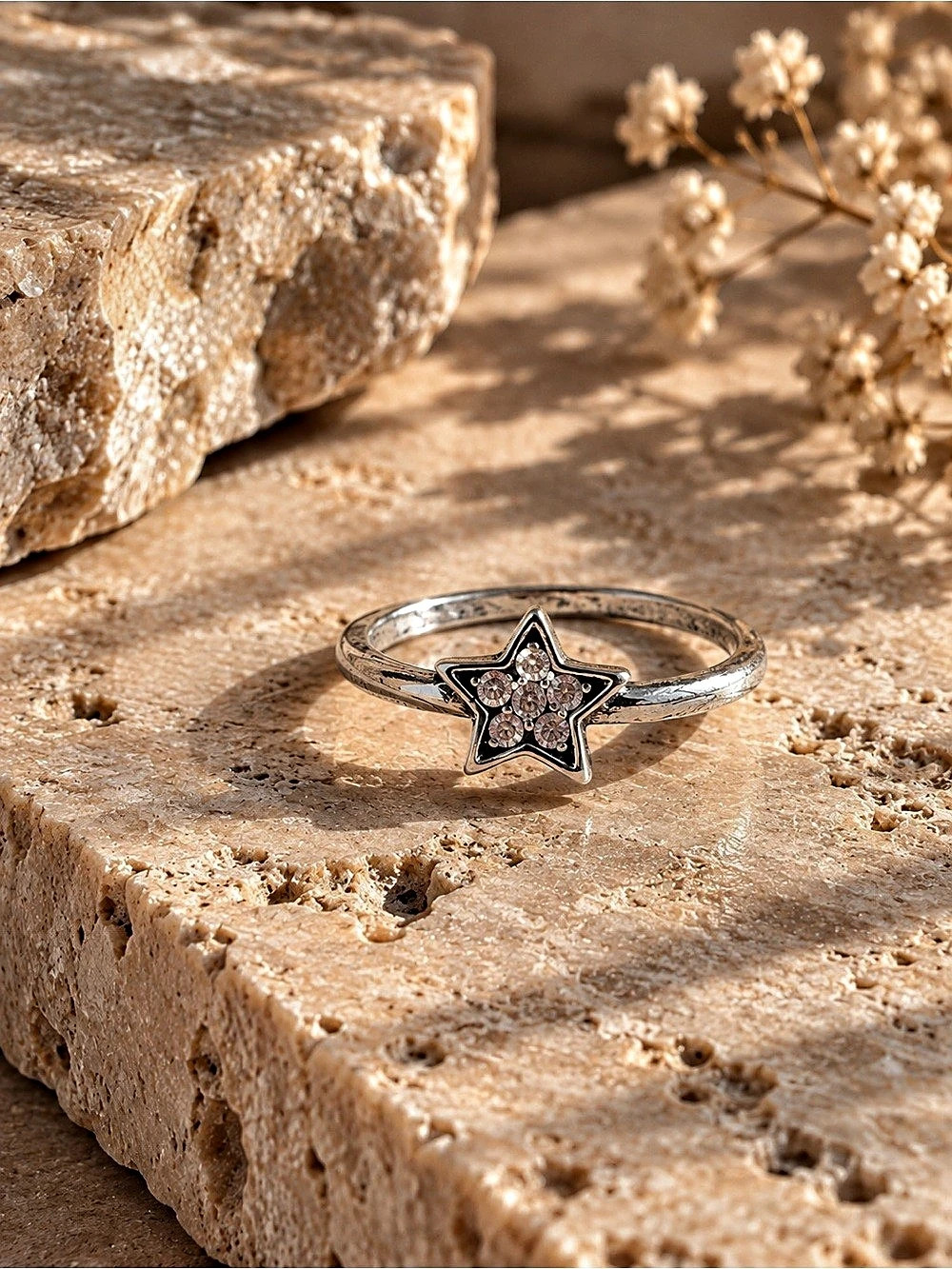 Star Ring in Silver tone